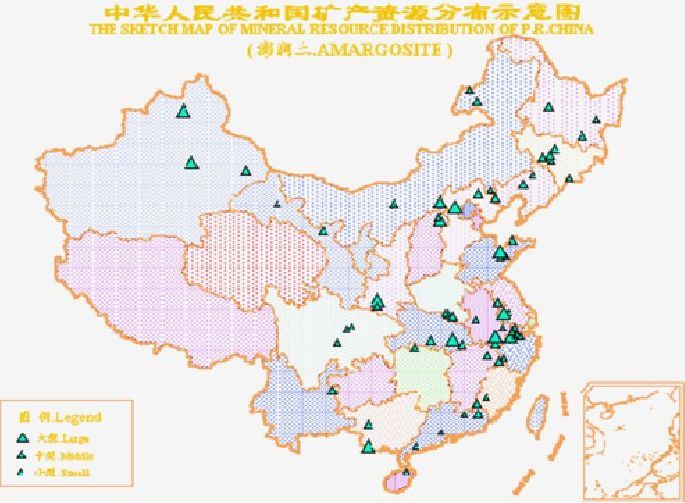 中華人民共和國膨潤土礦產(chǎn)資源分布示意圖